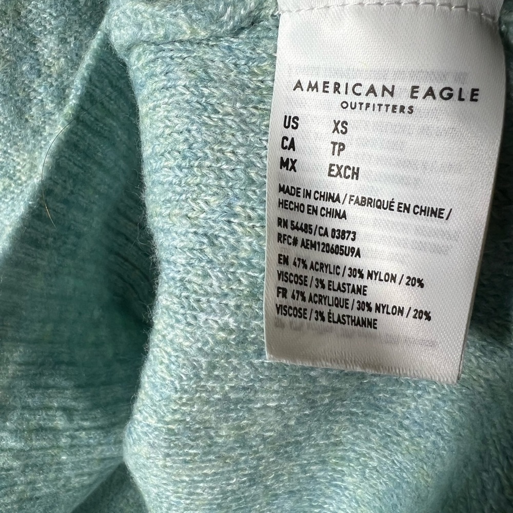 American Eagle Cozy Blue Women's Cowl Neck Sweater - Picture 5 of 8